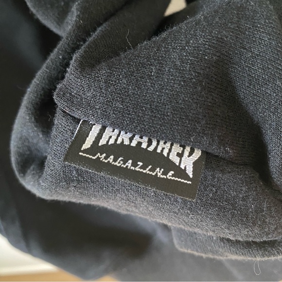 Thrasher women’s black graphic hoodie size medium skater grunge streetwear edgy - Picture 4 of 7